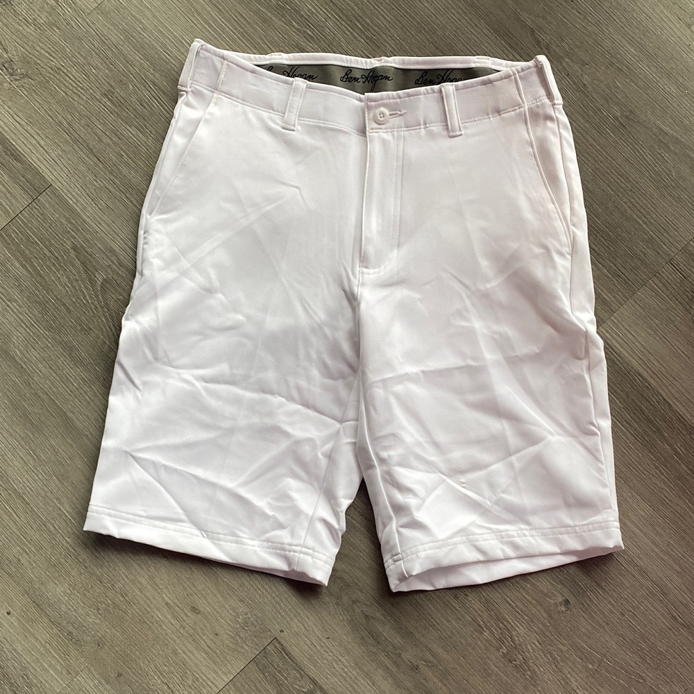 Ben Hogan Men's Crisp White Flat Front Golf Shorts